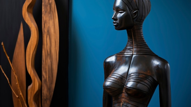Foto gratuita escultura decorativa de madera hecha a mano para mujeres