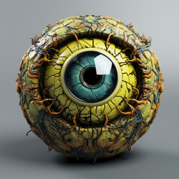 Foto gratuita esfera 3d creativa abstracta con efecto ocular.