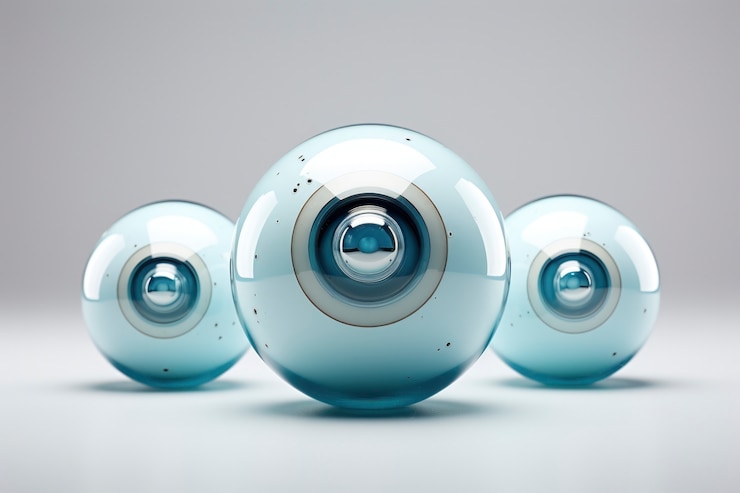Foto gratuito esfera 3d creativa abstracta con efecto de ojo