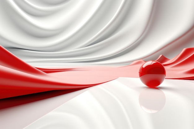 Esfera 3d creativa abstracta con tela.
