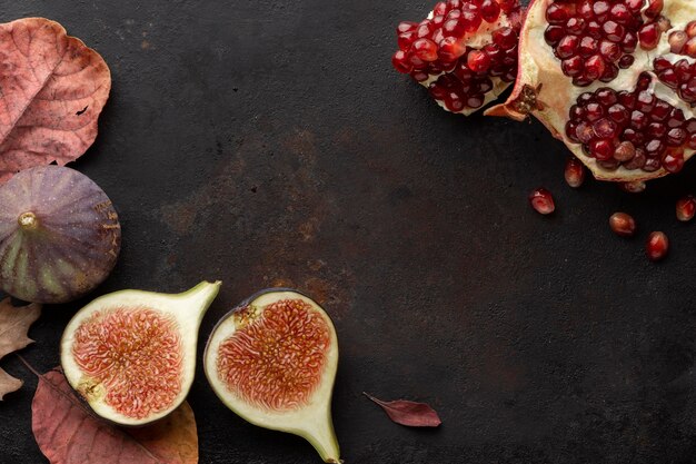 Espacio de copia de fruta de otoño delicioso