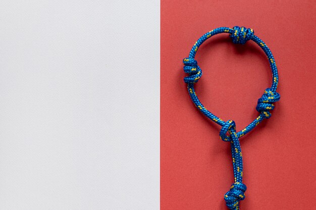 Espacio de copia de nudo de cuerda de marinero azul