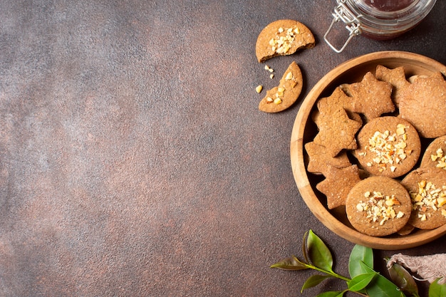 Espacio de copia de postre de galletas de invierno