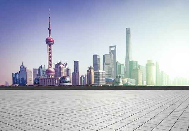 espacio de Pudong chino cielo de cemento