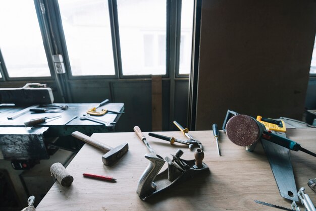 Espacio de trabajo de carpintería