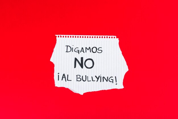 Español Digamos NO al lema Bullying