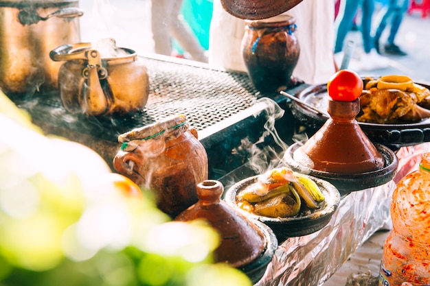 Foto gratuita especias en mercado en marrakech