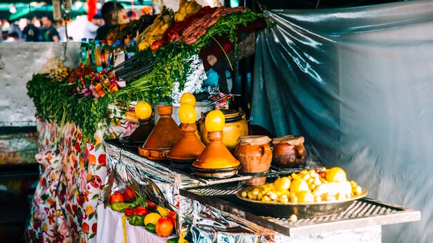 Especias en mercado en marrakech