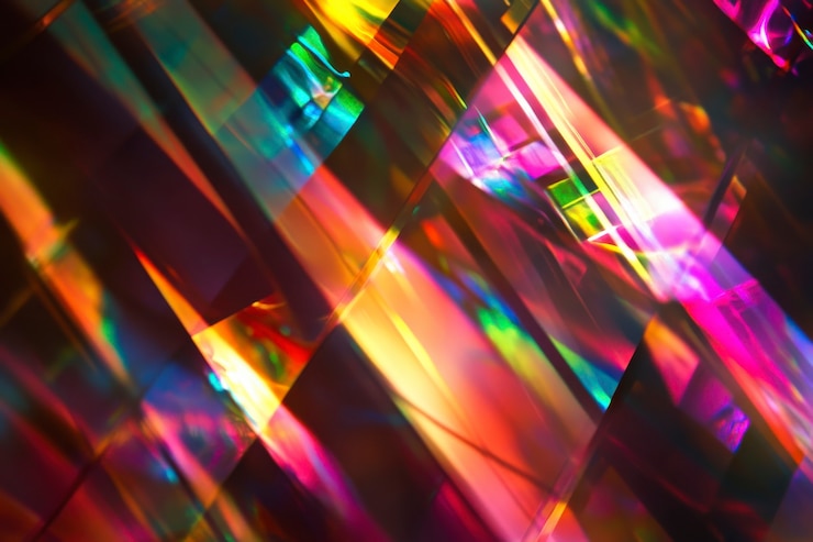 Foto gratuito espectro y destellos de luz de colores