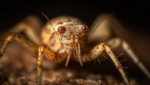 Espeluznante garra amarilla de arácnido en extremo generada por IA