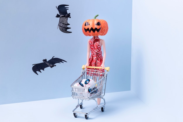 Espeluznantes juguetes y murciélagos de halloween