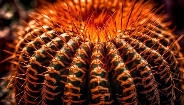 Foto gratuita espina afilada en hoja amarilla vibrante belleza en la naturaleza generada por ia