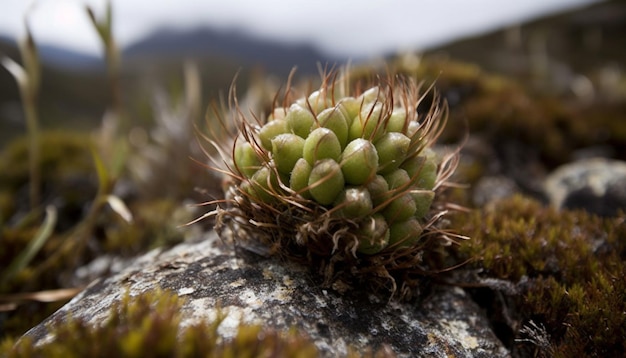 Foto gratuita las espinas afiladas protegen la belleza suculenta en el crecimiento de la naturaleza generado por ia