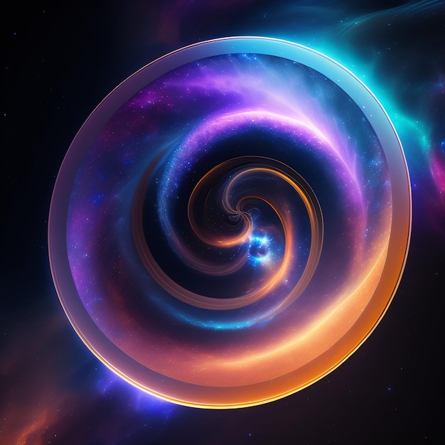 Foto gratuita una espiral con una luz violeta y naranja.