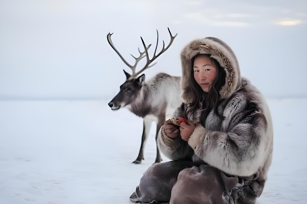 Foto gratuita los esquimales viven en condiciones climáticas extremas