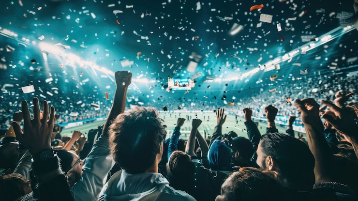 Foto gratuito estadio de fútbol lleno de gente.