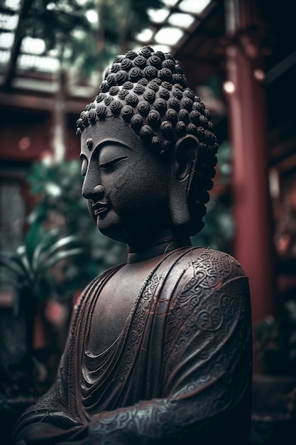 Foto gratuita estatua de buda para la mediación y la relajación