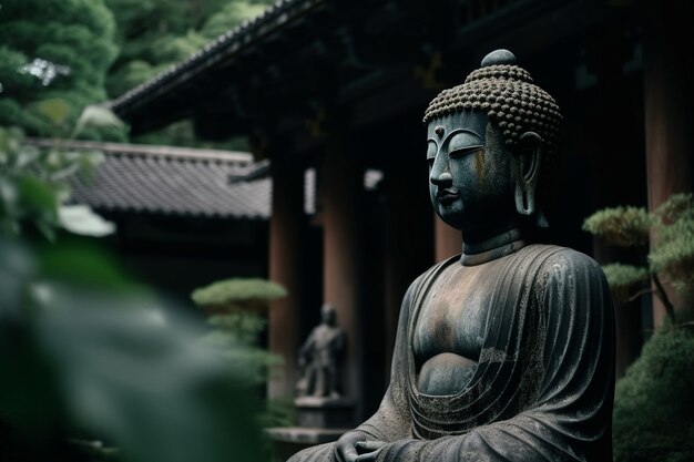 Estatua de Buda para la mediación y la relajación