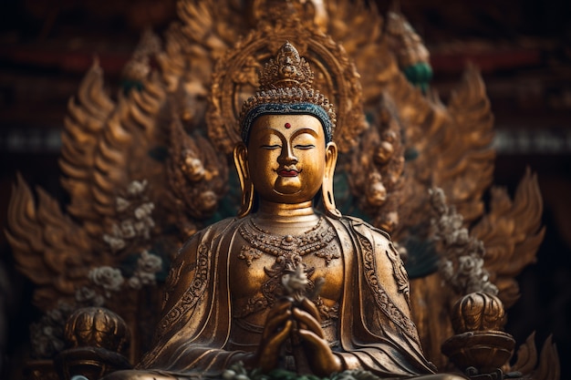 Estatua de Buda para la mediación y la relajación
