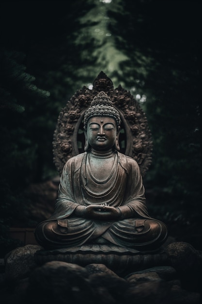 Foto gratuita estatua de buda para la mediación y la relajación