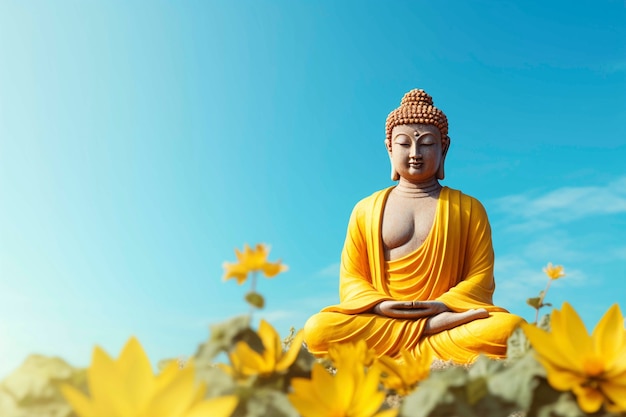 Foto gratuita estatua de buda en la naturaleza