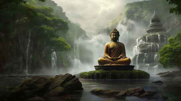 Estatua de Buda en la naturaleza