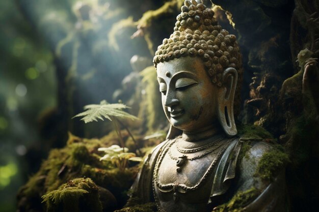 Foto gratuita estatua de buda en la naturaleza