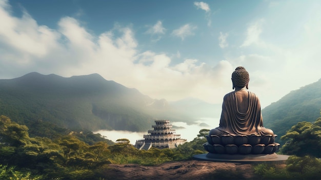 Estatua de Buda en la naturaleza