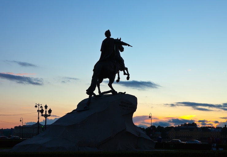 Foto gratuito estatua ecuestre de pedro el grande