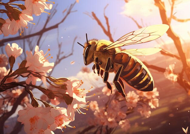 Estilo de arte digital abeja