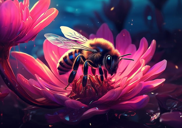 Foto gratuita estilo de arte digital abeja