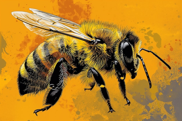 Foto gratuita estilo de arte digital abeja