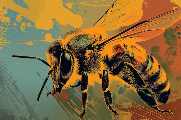 Foto gratuita estilo de arte digital abeja