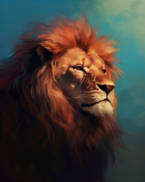 Estilo de arte digital de los leones