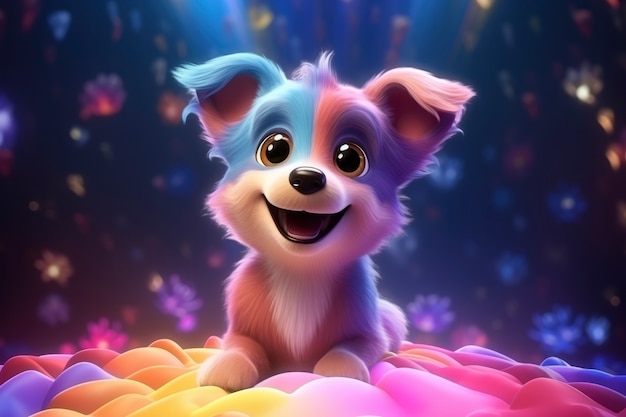 El estilo de la fantasía del perro adorable