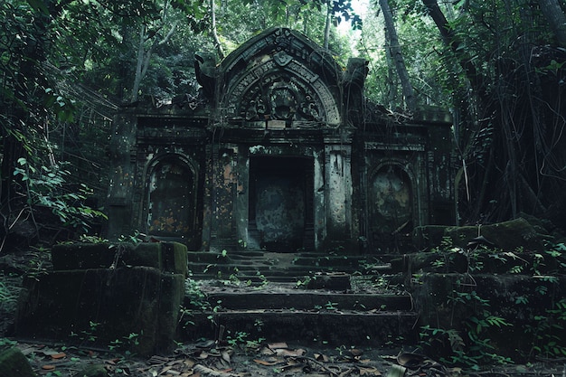 Foto gratuita el estilo oscuro del bosque de aokigahara