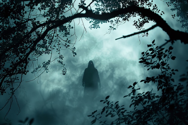 Foto gratuita el estilo oscuro del bosque de aokigahara