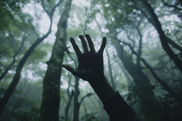 Foto gratuita el estilo oscuro del bosque de aokigahara