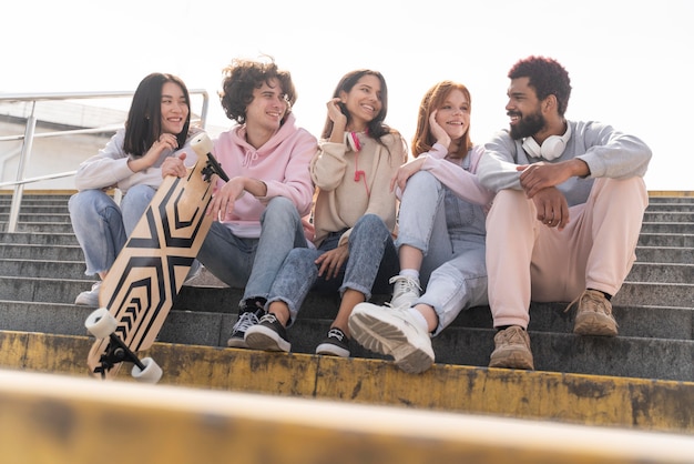 Estilo de vida en concepto de ciudad con amigos