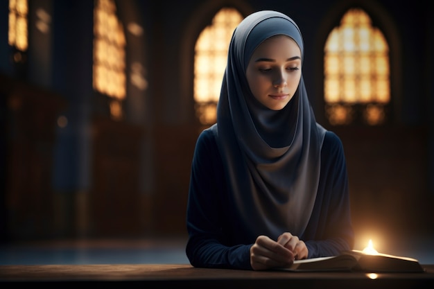 Foto gratuita estilo de vida de la mujer islámica de mediana altura