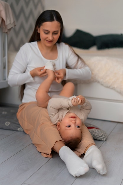 Estilo de vida de la mujer que pasa por la maternidad