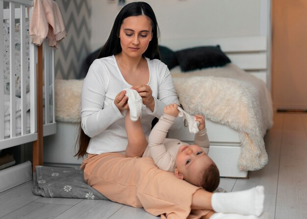 Estilo de vida de la mujer que pasa por la maternidad