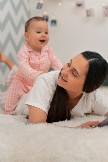 Estilo de vida de la mujer que pasa por la maternidad