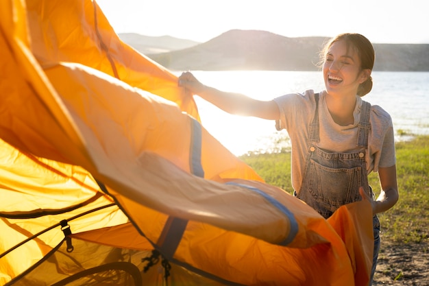 Estilo de vida de las personas que viven en camping.