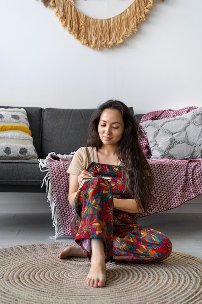 Estilo de vida de las personas que viven en interiores boho.