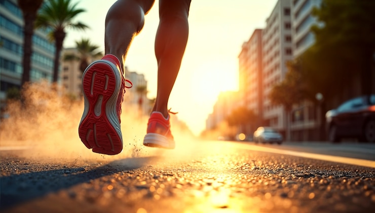 Foto gratuito estilo de vida saludable correr al aire libre