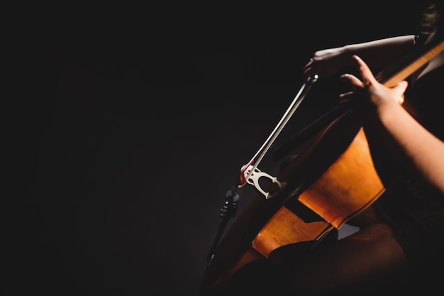 Foto gratuita estudiante tocando el violín