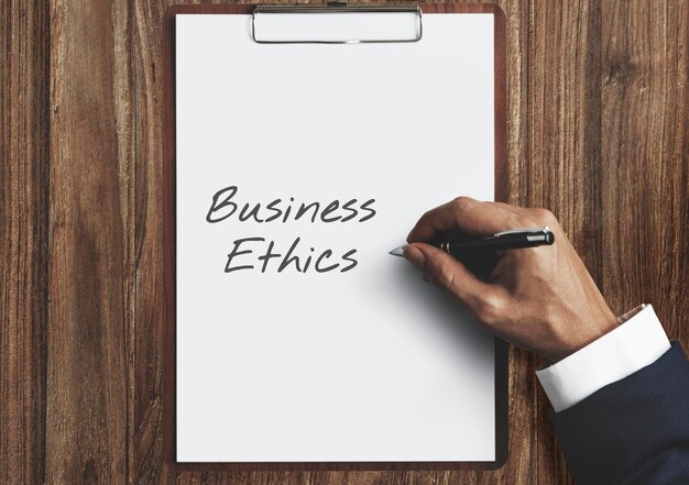 La ética empresarial, la integridad moral, el concepto de comercio justo digno de confianza