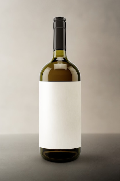 Etiqueta en blanco, envasado de bebidas de botellas de vino y marca