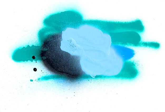 Etiqueta de pintura en aerosol o recurso aislado sobre fondo blanco